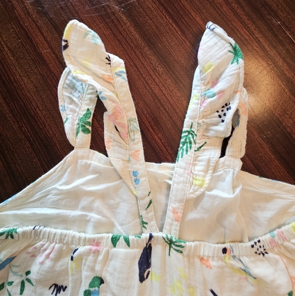 Hanna Andersson Tropical Maxi Tiered Sleeveless Dress 14-16 (160cm) Ivory - Picture 10 of 15